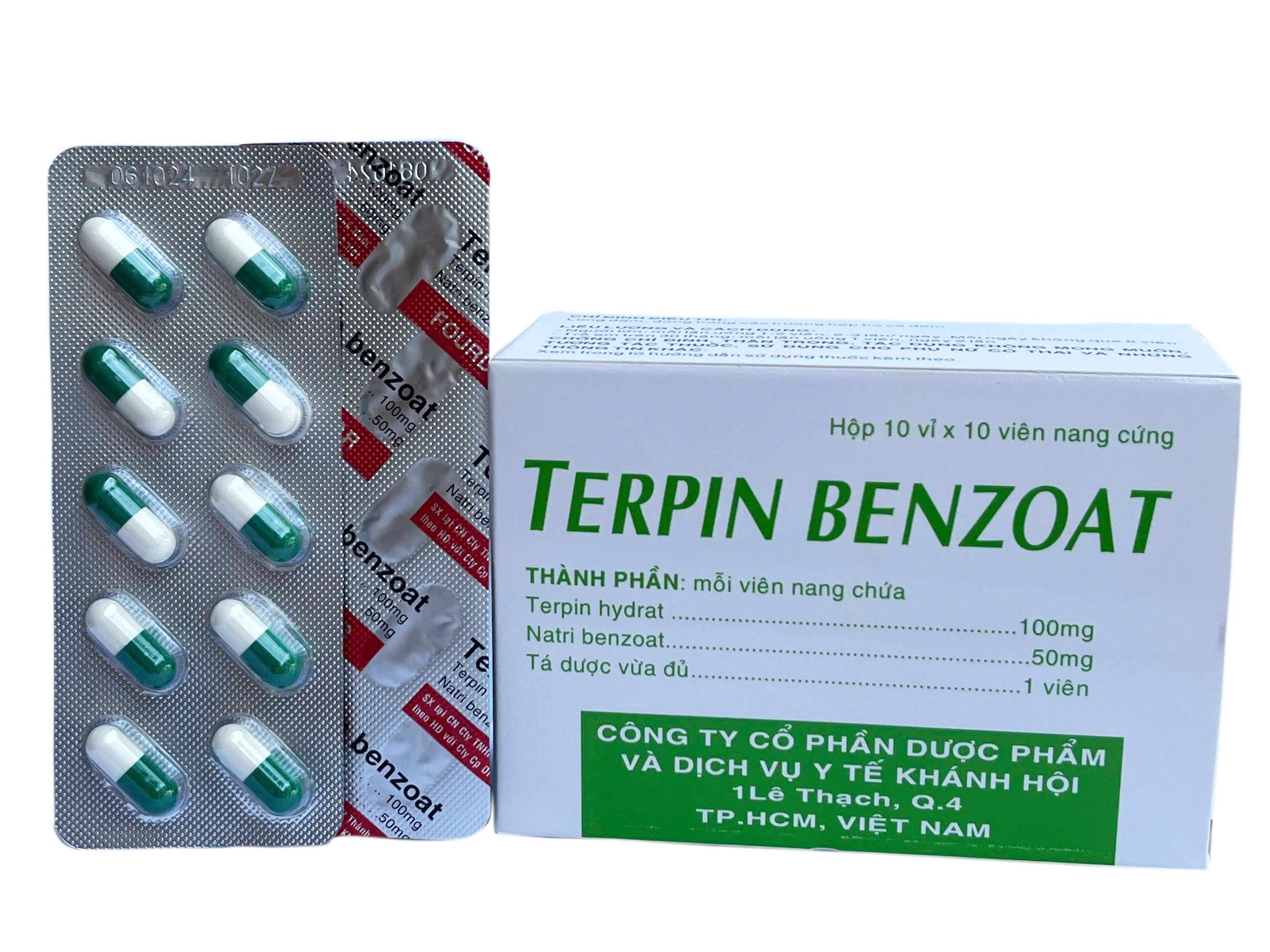 Terpin benzoat thành nam (h/100 viên nang cứng)